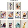 imageKate and Laurel Sylvie Mid Century Modern Baby Elephant Framed Canvas Wall Art by Rachel Lee of My Dream Wall 18x24 Natural Colorful Baby Animal Art for Wall