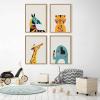imageKate and Laurel Sylvie Mid Century Modern Baby Elephant Framed Canvas Wall Art by Rachel Lee of My Dream Wall 18x24 Natural Colorful Baby Animal Art for Wall