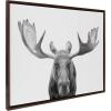 imageKate and Laurel Sylvie Moose Black and White Framed Canvas Wall Art by Amy Peterson Art Studio 23x33 Brown Modern Animal Portrait Art for WallBrown