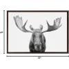 imageKate and Laurel Sylvie Moose Black and White Framed Canvas Wall Art by Amy Peterson Art Studio 23x33 Brown Modern Animal Portrait Art for WallBrown