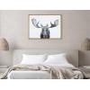 imageKate and Laurel Sylvie Moose Black and White Framed Canvas Wall Art by Amy Peterson Art Studio 23x33 Brown Modern Animal Portrait Art for WallNatural