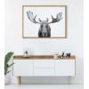imageKate and Laurel Sylvie Moose Black and White Framed Canvas Wall Art by Amy Peterson Art Studio 23x33 Brown Modern Animal Portrait Art for WallNatural