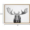 imageKate and Laurel Sylvie Moose Black and White Framed Canvas Wall Art by Amy Peterson Art Studio 23x33 Brown Modern Animal Portrait Art for WallNatural