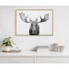 imageKate and Laurel Sylvie Moose Black and White Framed Canvas Wall Art by Amy Peterson Art Studio 23x33 Brown Modern Animal Portrait Art for WallNatural