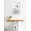 imageKate and Laurel Sylvie Three Penguins Beach House Bath Framed Canvas Wall Art by Amy Peterson 18x24 Natural Cute Animal Bathtub Art for WallWhite