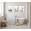 imageKate and Laurel Sylvie Three Penguins Beach House Bath Framed Canvas Wall Art by Amy Peterson 18x24 Natural Cute Animal Bathtub Art for WallWhite