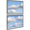 imageKate and Laurel Sylvie Uplifting Clouds Framed Canvas Wall Art Set by Stephanie Klatt 2 Piece Set 18x24 Gray Calming Neutral Wall Art Home DcorGray