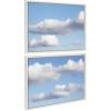 imageKate and Laurel Sylvie Uplifting Clouds Framed Canvas Wall Art Set by Stephanie Klatt 2 Piece Set 18x24 Gray Calming Neutral Wall Art Home DcorWhite
