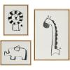imageKate and Laurel Sylvie 390 Giraffe BW 409 Lion BW and 400 Elephant BW Framed Canvas Wall Art Set by Teju Reval of SnazzyHues 3 Piece Art Set Natural Fun Kids Animal Art