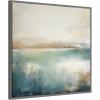 imageKate and Laurel Sylvie Abstract Calming Lake Landscape Framed Canvas Wall Art by The Creative Bunch Studio 30 x 30 Gold Coastal Abstract Landscapes Art for Wall Decor Living Room BedroomGray
