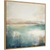 imageKate and Laurel Sylvie Abstract Calming Lake Landscape Framed Canvas Wall Art by The Creative Bunch Studio 30 x 30 Gold Coastal Abstract Landscapes Art for Wall Decor Living Room BedroomNatural
