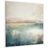imageKate and Laurel Sylvie Abstract Calming Lake Landscape Framed Canvas Wall Art by The Creative Bunch Studio 30 x 30 Gold Coastal Abstract Landscapes Art for Wall Decor Living Room BedroomWhite