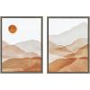 imageKate and Laurel Sylvie Abstract Mountain Range I and III Orange Framed Canvas Wall Art Set by Amy Lighthall 2 Piece Set 18x24 Gray Colorful Modern Landscape Wall Dcor