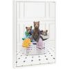 imageKate and Laurel Sylvie Beaded Three Bears In Laundry Basket Classic White Style Vintage Framed Canvas Wall Art by Amy Peterson 18x24 White Adorable Woodland Animal Art for Wall