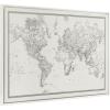 imageKate and Laurel Sylvie Beaded Vintage Black and White World Map Vintage Framed Canvas Wall Art by The Creative Bunch Studio 23x33 Gold Modern Geographical Map DcorWhite