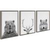 imageKate and Laurel Sylvie Bear Deer and Wolf Framed Canvas Wall Art Set by Simon Te of Tai Prints 3 Piece Set 18x24 Gray Animal And Nature Home DcorGray