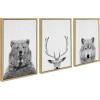 imageKate and Laurel Sylvie Bear Deer and Wolf Framed Canvas Wall Art Set by Simon Te of Tai Prints 3 Piece Set 18x24 Gray Animal And Nature Home DcorNatural