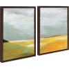 imageKate and Laurel Sylvie Golden Root Lake I and II Framed Canvas Wall Art Set by Nikita Jariwala 2 Piece Set 18x24 Brown Soft Abstract Prairie Landscape Art for Wall Decor