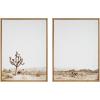 imageKate and Laurel Sylvie Lone Joshua Tree Left and Right Framed Canvas Wall Art Set by Amy Peterson Art Studio 2 Piece Set 28x38 Natural Modern Desert Tree Landscape Art Set for Wall