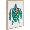 imageKate and Laurel Sylvie MCM Sea Turtle Framed Canvas Wall Art by Rachel Lee of My Dream Wall 23x33 Natural MidCentury Modern Colorful Patterened Ocean Animal Art for WallNatural