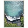 imageKate and Laurel Sylvie Maui Black Sand Beach 1 Framed Canvas Wall Art by Rachel Bolgov 18x40 Gray Coastal Beach Home DcorWhite