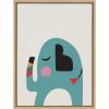imageKate and Laurel Sylvie Mid Century Modern Baby Elephant Framed Canvas Wall Art by Rachel Lee of My Dream Wall 18x24 Natural Colorful Baby Animal Art for Wall