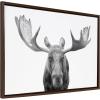 imageKate and Laurel Sylvie Moose Black and White Framed Canvas Wall Art by Amy Peterson Art Studio 23x33 Brown Modern Animal Portrait Art for WallBrown