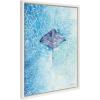 imageKate and Laurel Sylvie Stingray Framed Canvas Wall Art by Julie Maida 18x24 White Scenic Ocean Water Wall Decor ArtWhite