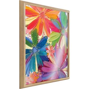 imageKate and Laurel Blake Flowers on Glass 1 Framed Printed Glass Wall Art by Jessi Raulet of Ettavee 18x24 Natural Decorative Tropical Floral Art for WallNatural