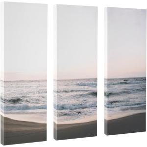 imageKate and Laurel California Dreaming Canvas Wall Art Set by Patricia Rae Photography 3 Piece 12 x 28 Coastal Beach Art for Wall