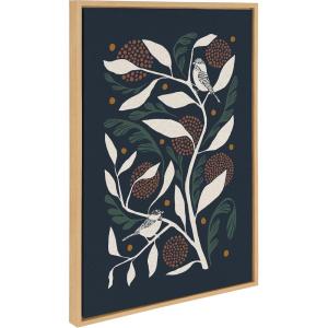 imageKate and Laurel Sylvie HB Duo Bird Branch Framed Canvas Wall Art by Hannah Beisang 23x33 Natural Colorful Bird Illustration Art for Wall