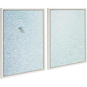 imageKate and Laurel Sylvie Woman Floating I and II Framed Canvas Wall Art by Amy Peterson Art Studio 2 Piece 18x24 White Calming Colorful Wall Dcor For Living Room Bedroom Office Or Entryway