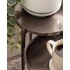 imageKate and Laurel Aguilar Modern Metal Round Nesting Tables Set of Two Black Transitional TwoPiece Circle Side Table Set for Use as Tiered Plant Stands or Outdoor Plant DecorBronze