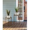 imageKate and Laurel Aguilar Modern Metal Round Nesting Tables Set of Two Black Transitional TwoPiece Circle Side Table Set for Use as Tiered Plant Stands or Outdoor Plant DecorBronze