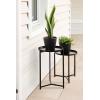 imageKate and Laurel Aguilar Modern Metal Round Nesting Tables Set of Two Black Transitional TwoPiece Circle Side Table Set for Use as Tiered Plant Stands or Outdoor Plant DecorBlack