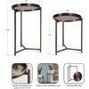 imageKate and Laurel Aguilar Modern Metal Round Nesting Tables Set of Two Black Transitional TwoPiece Circle Side Table Set for Use as Tiered Plant Stands or Outdoor Plant DecorBronze