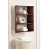 imageKate and Laurel Akita Modern Angled ThreeTier Wall Shelf 20 x 6 x 26 Black Decorative Over The Toilet Shelf for Use as Bathroom Storage or Living Room Display ShelvingWalnut Brown