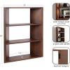 imageKate and Laurel Akita Modern Angled ThreeTier Wall Shelf 20 x 6 x 26 Black Decorative Over The Toilet Shelf for Use as Bathroom Storage or Living Room Display ShelvingWalnut Brown