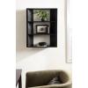 imageKate and Laurel Akita Modern Angled ThreeTier Wall Shelf 20 x 6 x 26 Black Decorative Over The Toilet Shelf for Use as Bathroom Storage or Living Room Display ShelvingBlack