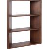 imageKate and Laurel Akita Modern Angled ThreeTier Wall Shelf 20 x 6 x 26 Black Decorative Over The Toilet Shelf for Use as Bathroom Storage or Living Room Display ShelvingWalnut Brown