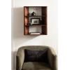 imageKate and Laurel Akita Modern Angled ThreeTier Wall Shelf 20 x 6 x 26 Black Decorative Over The Toilet Shelf for Use as Bathroom Storage or Living Room Display ShelvingWalnut Brown