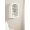 imageKate and Laurel Arcott Modern Arch Wall Cabinet 16 x 7 x 24 White Transitional Arched Cabinet for Use as OverTheToilet Storage or Living Room Storage OptionWhite