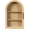 imageKate and Laurel Arcott Modern Arch Wall Cabinet 16 x 7 x 24 White Transitional Arched Cabinet for Use as OverTheToilet Storage or Living Room Storage OptionNatural