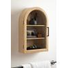 imageKate and Laurel Arcott Modern Arch Wall Cabinet 16 x 7 x 24 White Transitional Arched Cabinet for Use as OverTheToilet Storage or Living Room Storage OptionNatural