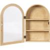 imageKate and Laurel Arcott Modern Arch Wall Cabinet 16 x 7 x 24 White Transitional Arched Cabinet for Use as OverTheToilet Storage or Living Room Storage OptionNatural