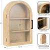 imageKate and Laurel Arcott Modern Arch Wall Cabinet 16 x 7 x 24 White Transitional Arched Cabinet for Use as OverTheToilet Storage or Living Room Storage OptionNatural