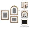 imageKate and Laurel Arendahl ThreePiece Picture Frame Set Antique Gold Set of 3 Varying Sizes Vintage Rectangle and Arched Photo Frame Set for Use as Gallery Wall Frames