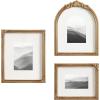 imageKate and Laurel Arendahl ThreePiece Picture Frame Set Antique Gold Set of 3 Varying Sizes Vintage Rectangle and Arched Photo Frame Set for Use as Gallery Wall Frames
