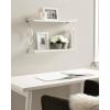 imageKate and Laurel Arietta Modern Glam 2Tier Wood and Metal Shelf 24 x 7 x 16 White and Silver Contemporary Decorative Wall Shelves for OverTheToilet Storage and DisplaySilverWhite