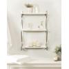 imageKate and Laurel Arietta Modern Glam 2Tier Wood and Metal Shelf 24 x 7 x 16 White and Silver Contemporary Decorative Wall Shelves for OverTheToilet Storage and DisplaySilverWhite